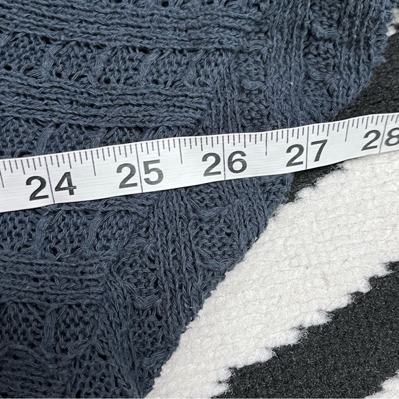 FREE PEOPLE Thien's Hacci Top Drop Shoulder Raw Seams Charcoal Gray Size Large - Picture 7 of 10